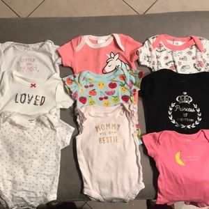 9 Baby Short Sleeved onsies